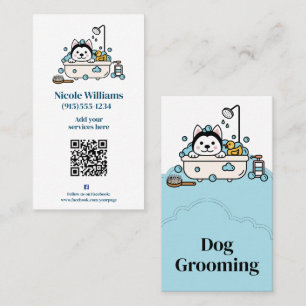 Carte De Visite Cute Chien Grooming Business