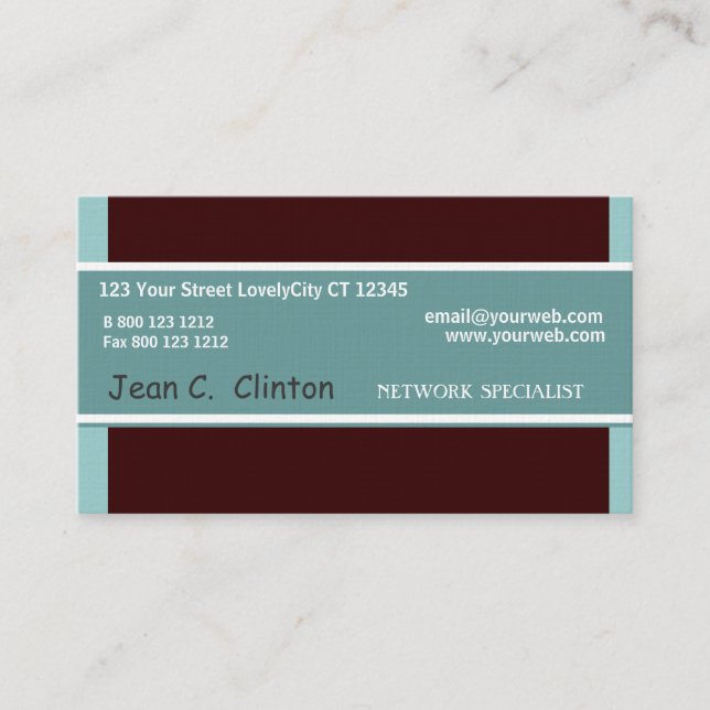 Carte De Visite Cute Cocoa Turquoise Blue Classy Dreams (Devant)