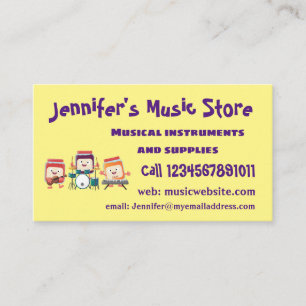 Carte De Visite Cute confiture session dessin animé musicien humou