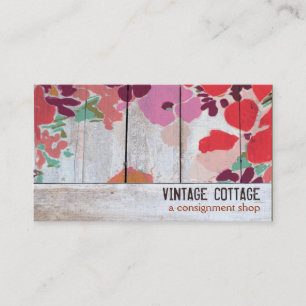 Carte De Visite Cute Country Floral Bois Art Concession Boutique
