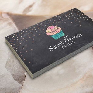 Carte De Visite Cute Cupcake Bakery Sweet Traitements Chalkboard
