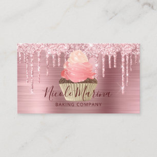 Carte De Visite Cute Cute Rose Cupcake Bakery Sweet Chef