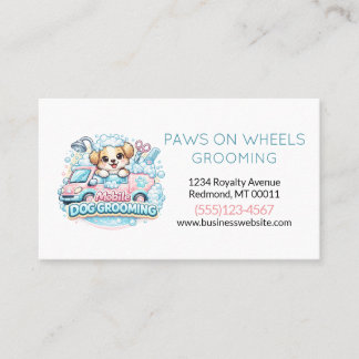 Carte De Visite Cute Dog Mobile Pet Grooming Service 
