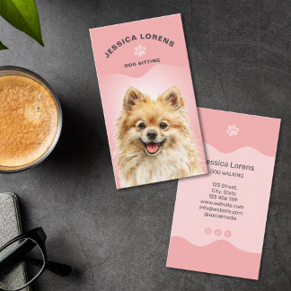 Carte De Visite Cute Dog Sitter, Pet Groomer, Dog Walker