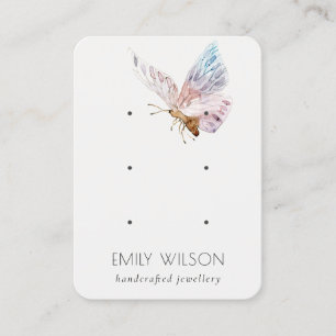 Carte De Visite Cute Dreamy Blush Aqua Butterfly 3 Écran d'oreille