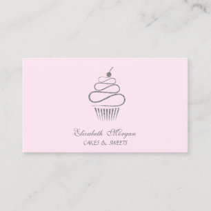 Carte De Visite Cute Elegant Parties scintillant Cupcake, Sucres
