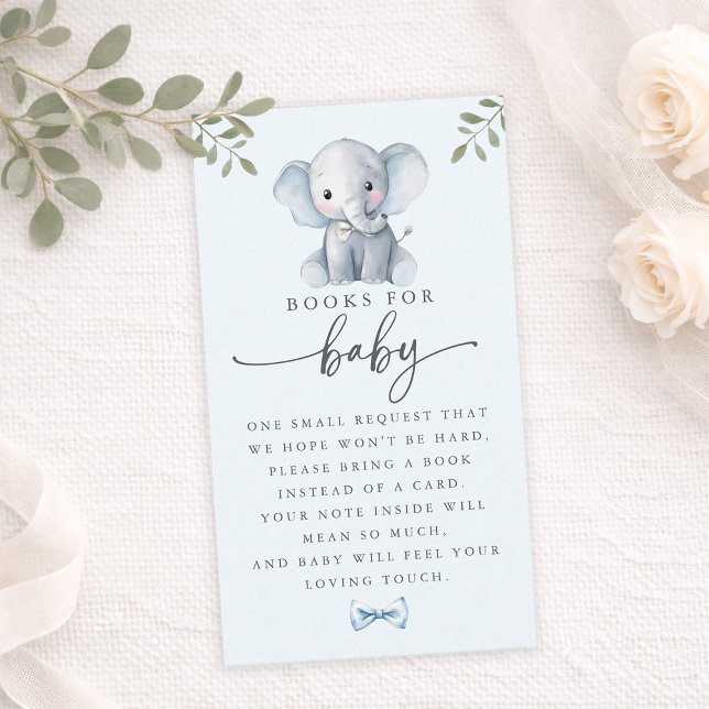 Carte De Visite Cute Elephant Blue Books for Baby Card (Cute Elephant Blue Books for Baby Card)