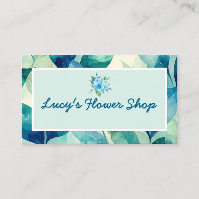 Carte De Visite Cute Floral Design Flower Shop Business Card (Devant)