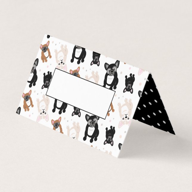 Carte De Visite Cute French Bulldog Table Cadre (Devant)