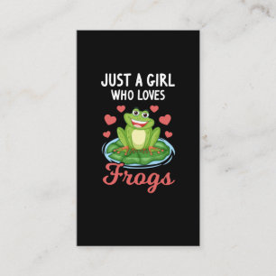 Carte De Visite Cute Frog fille fille fille aime les grenouilles