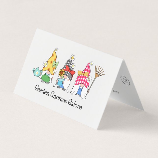 Carte De Visite Cute Garden Gnomes 6 Punches Loyauté (Devant)