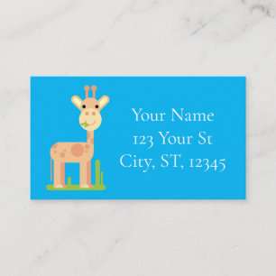 Carte De Visite Cute Giraffe Munching Thunder_Cove