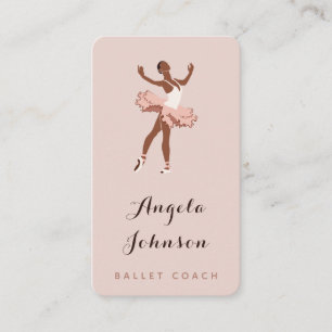 Carte De Visite Cute Girl Ballerina Illustration Dancing School
