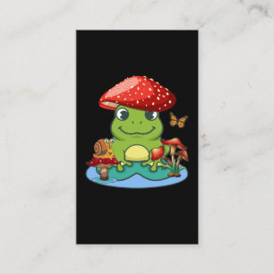 Carte De Visite Cute Grenouille Champignons Casquette Papillon esc