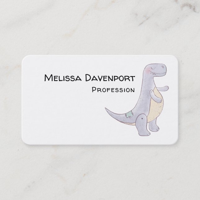 Carte De Visite Cute Grey Tyrannosaurus Rex Dinosaur Toy Business (Devant)