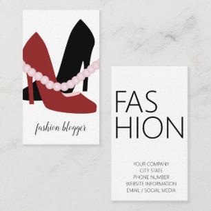 Carte De Visite Cute Heels Pearls Femme Fashionista Blogger