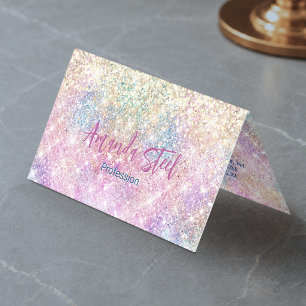 Carte De Visite Cute iridescente licorne or parties scintillant