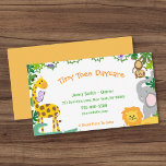 Carte De Visite Cute Jungle Animaux Enfants Garderie Babysitter<br><div class="desc">Cute Jungle Animaux Enfants Garderie Babysitter Cartes de visite.</div>