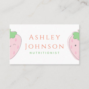 Carte De Visite Cute Kawaii Fraise nutritionniste diététiste nourr