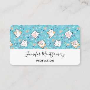 Carte De Visite Cute Kitty Chat Motif Whimsical