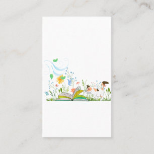 Carte De Visite Cute Kitty Lire un livre