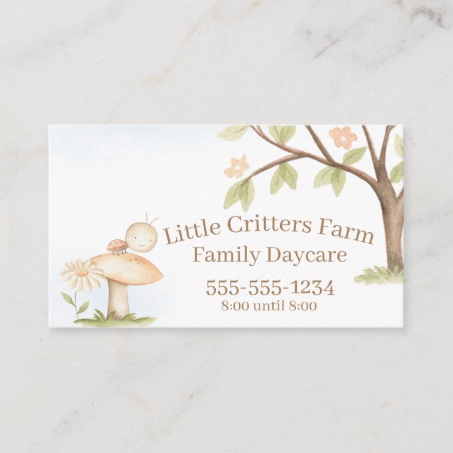 Carte De Visite Cute Little Ladybug Children Care Professional (Devant)