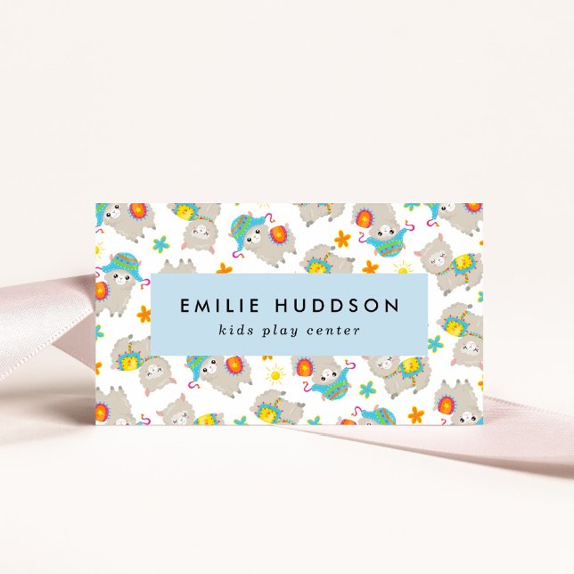 Carte De Visite Cute Llamas, Centre de jeux pour enfants, Centre d (Créateur téléchargé)