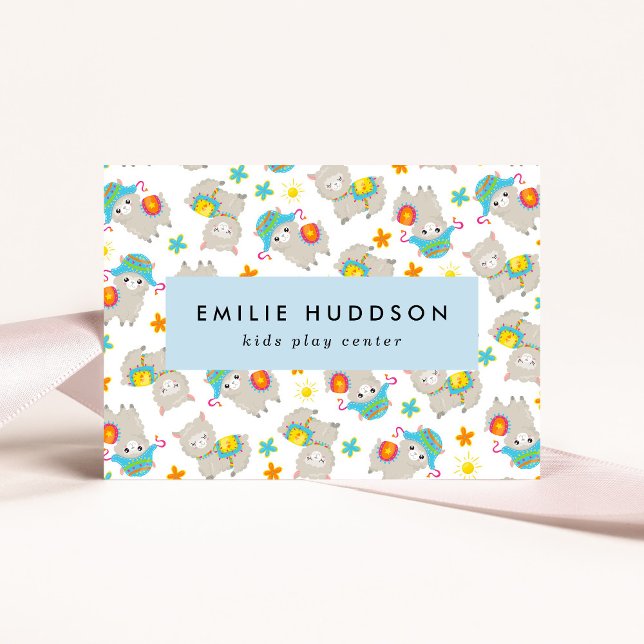 Carte De Visite Cute Llamas, Centre de jeux pour enfants, Centre d (Créateur téléchargé)