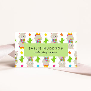 Carte De Visite Cute Llamas, Centre de jeux pour enfants, Centre d