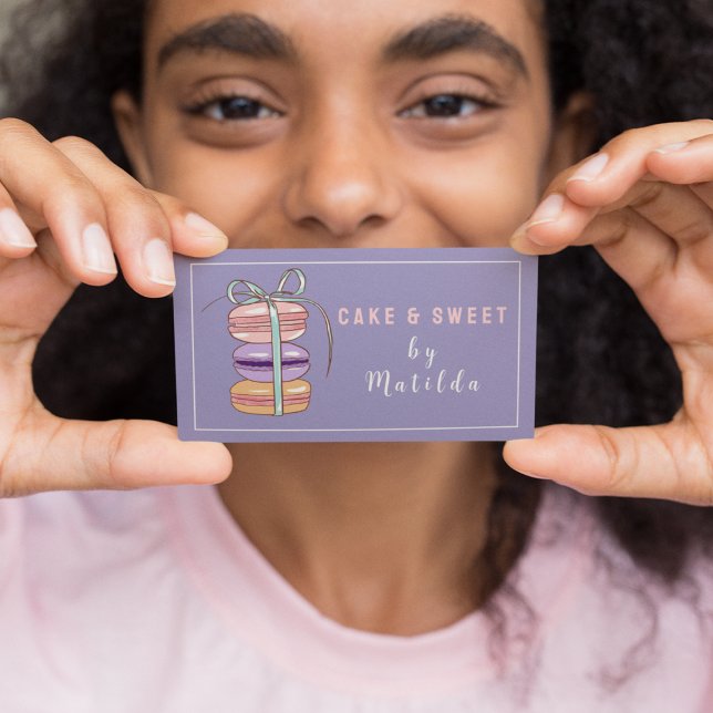Carte De Visite Cute Macaron Boulangerie Gâteau & Sucres (Créateur téléchargé)