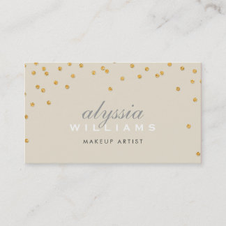 Carte De Visite CUTE mini confetti or brillant crème parties scint