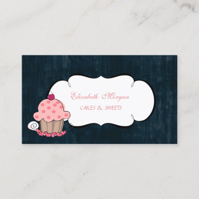 Carte De Visite Cute moderne adorable boulangerie de Cupcake (Devant)