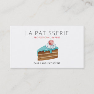 Carte De Visite Cute moderne gâteau bleu boulangerie pâtisserie Ch