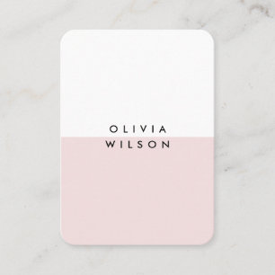 Carte De Visite Cute moderne minimaliste rose blanc