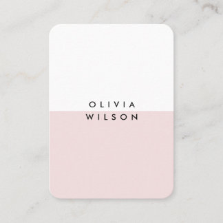 Carte De Visite Cute moderne minimaliste rose blanc