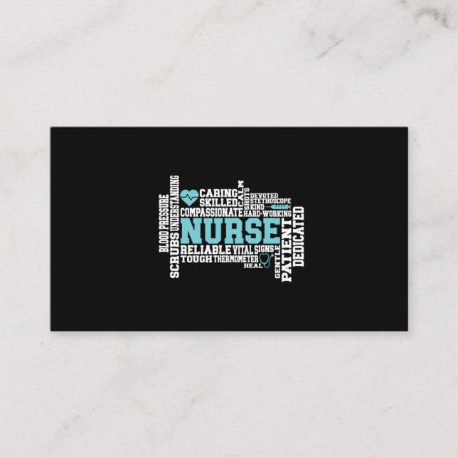 Carte De Visite Cute Nurse RN LVN Nursing School Medical (Devant)
