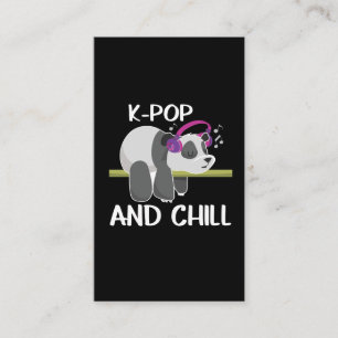 Carte De Visite Cute Panda Headphones Corée Pop Lover K-Pop Music
