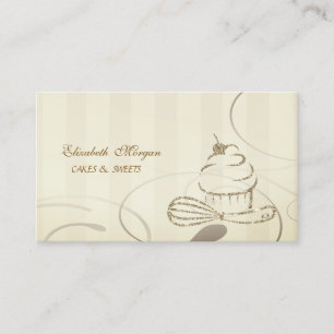 Carte De Visite Cute Parties scintillant Cupcake Whisk Bakery