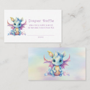 Carte De Visite Cute Pastel Dragon Girl Diaper Raffle