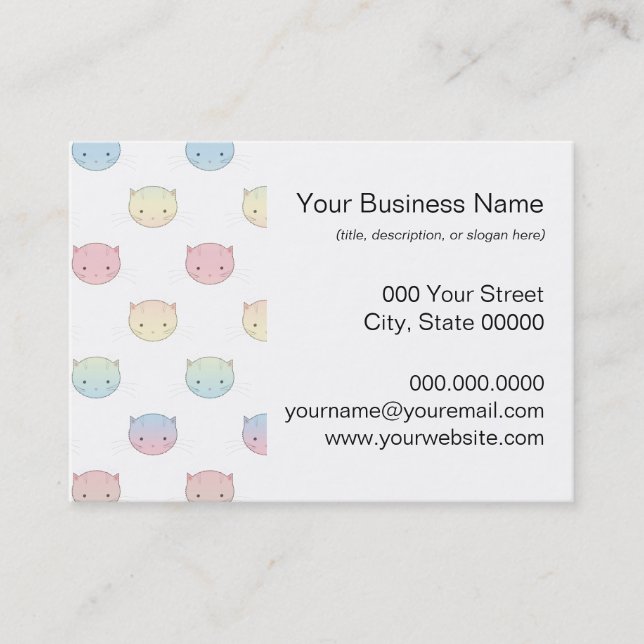 Carte De Visite Cute Pastel Kitty Chat Façades Motif (Devant)