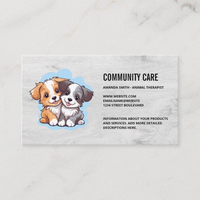 Carte De Visite Cute Puppies Cuddin (Devant)