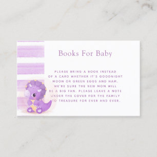Carte De Visite Cute Purple Dinosaur Girl Books for Baby