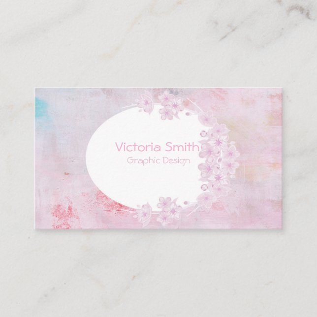 Carte De Visite Cute rose Fleur Fleur Fleur Printemps (Devant)