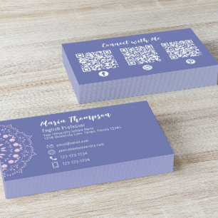 Carte De Visite Cute rose médias sociaux personnalisés