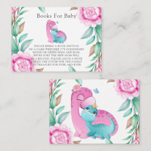 Carte De Visite Cute rose Turquoise Dinosaures Peony Livres pour b