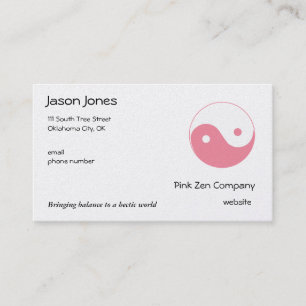 Carte De Visite Cute rose Yin Yang