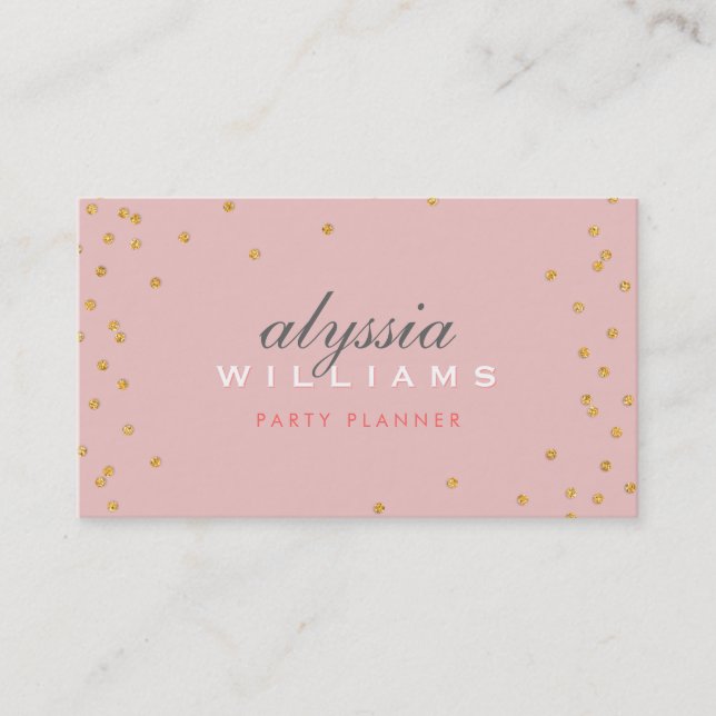 Carte De Visite CUTE SPOT confetti or brillant parties scintillant (Devant)