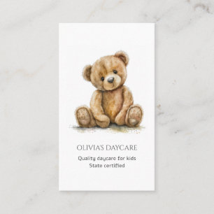 Carte De Visite Cute Teddy Bear Cub Garde d'enfants Garde d'enfant