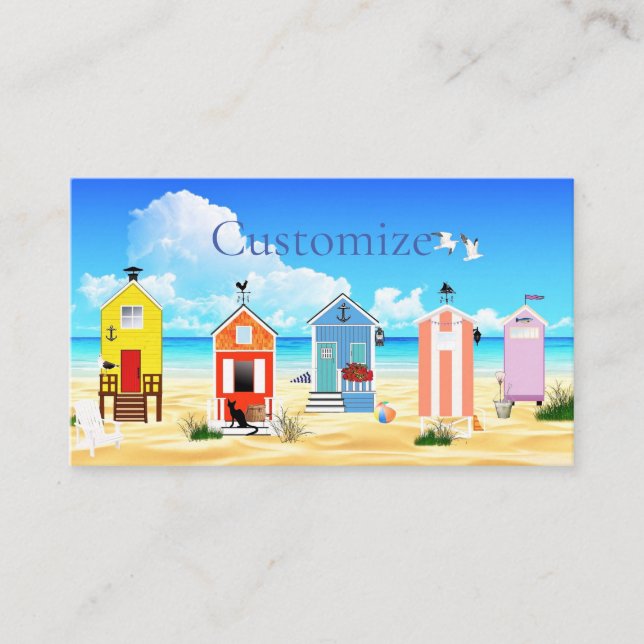 Carte De Visite Cute Tiny Beach Shacks Thunder_Cove (Devant)