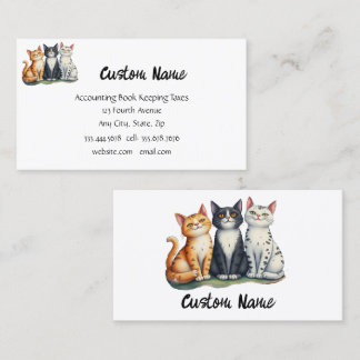 Carte De Visite Cute Trois Chats Kittens Animaux de compagnie